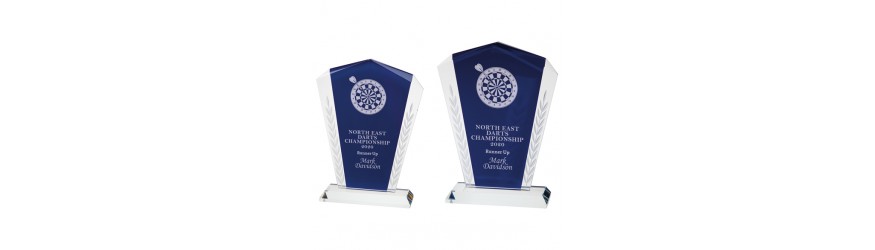 UTILITY BLUE GLASS AWARD - 205MM (10MM THICK)